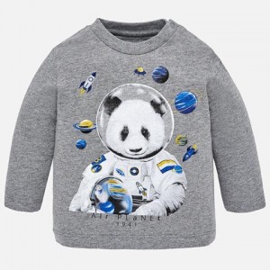 Tricou maneca lunga panda pentru bebe baiat Mayoral 2016TI18CNS1